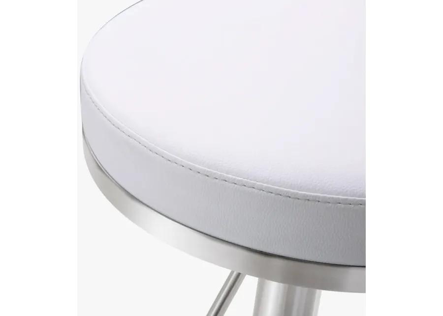 fano white stainless steel adjustable barstool