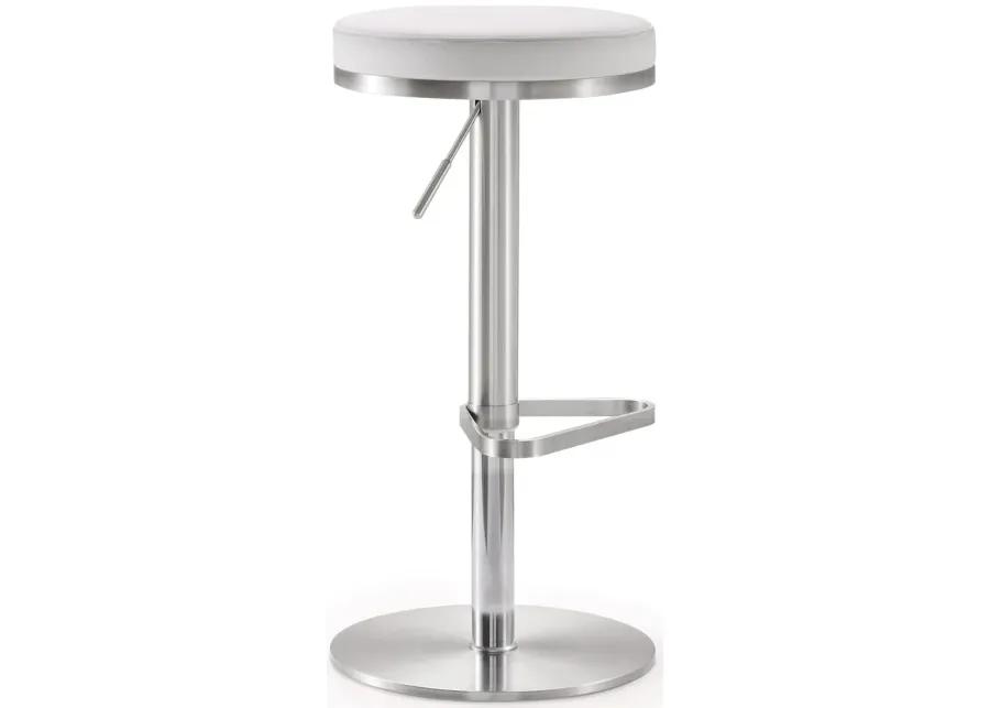 fano white stainless steel adjustable barstool