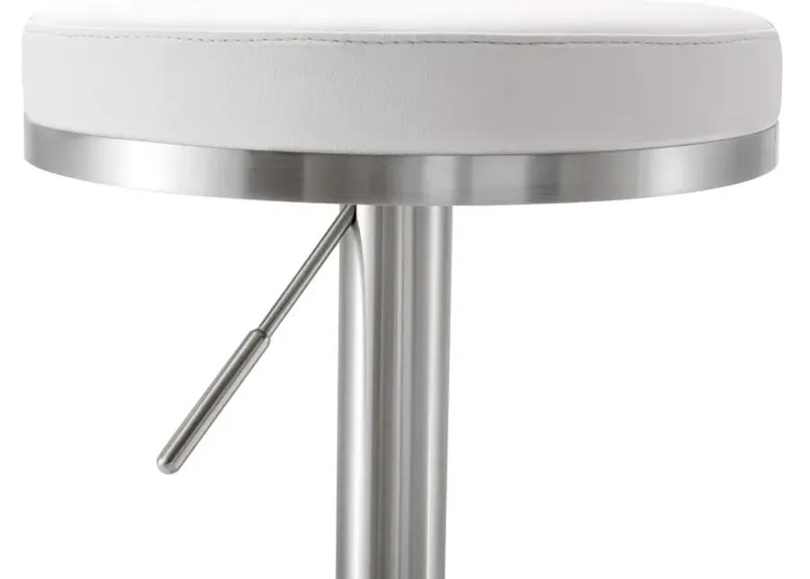 fano white stainless steel adjustable barstool