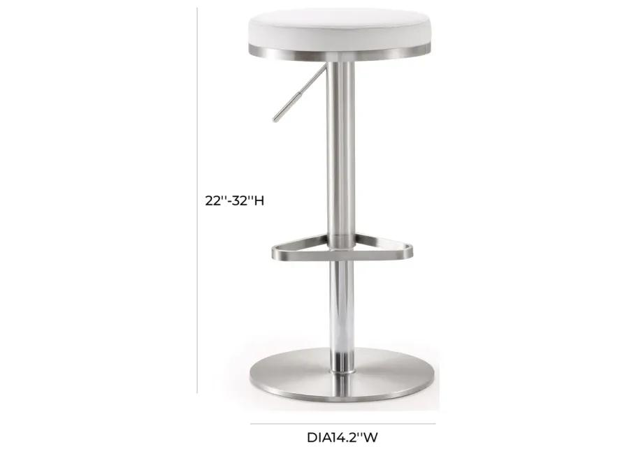 fano white stainless steel adjustable barstool