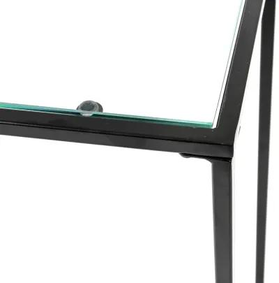 Arvi 36" Console in Clear Glass with Black Base