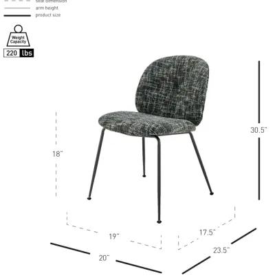 Nisha KD Fabric Dining Side Chair, Allure Gray