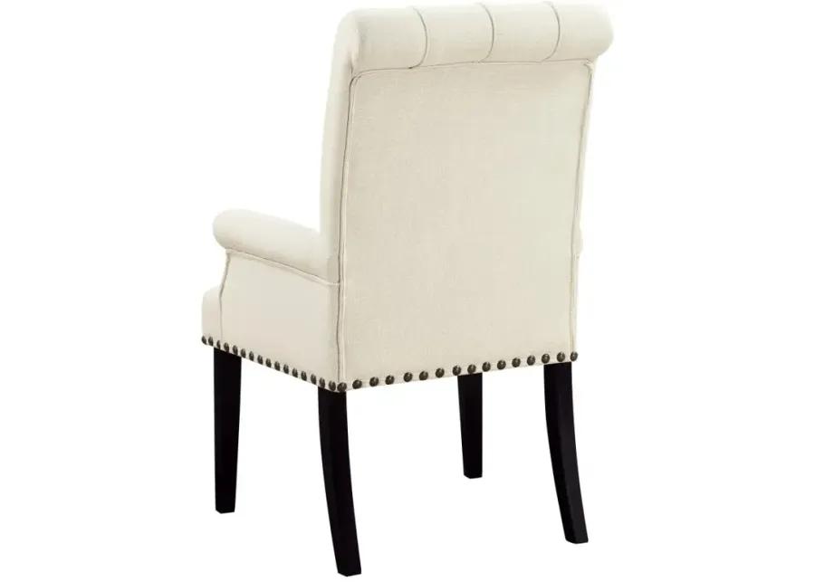 Alana Tufted Back Upholstered Arm Chair Beige