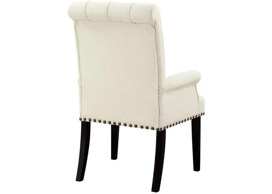 Alana Tufted Back Upholstered Arm Chair Beige