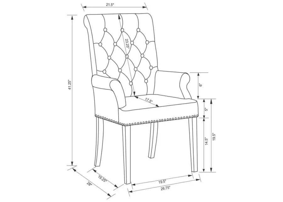 Alana Tufted Back Upholstered Arm Chair Beige