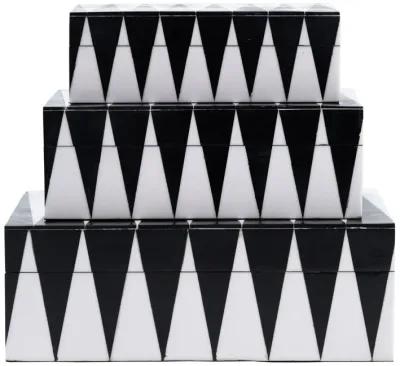 Resin,s/3 6/7/9",sharp Lines Rec Boxes,black/white