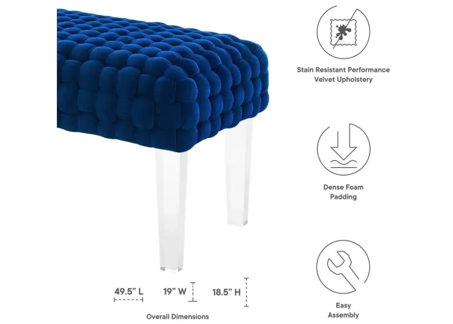 Prologue Woven Performance Velvet Ottoman