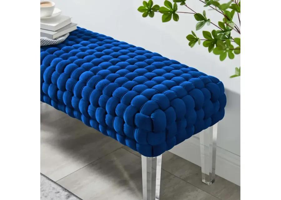 Prologue Woven Performance Velvet Ottoman