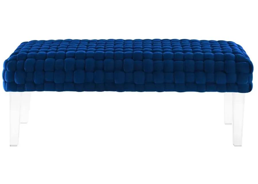 Prologue Woven Performance Velvet Ottoman