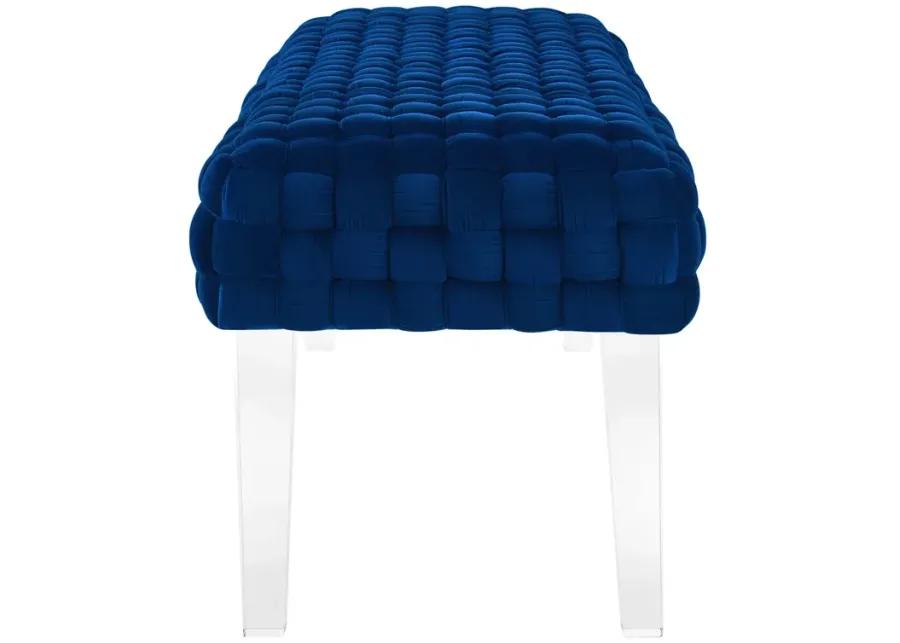 Prologue Woven Performance Velvet Ottoman