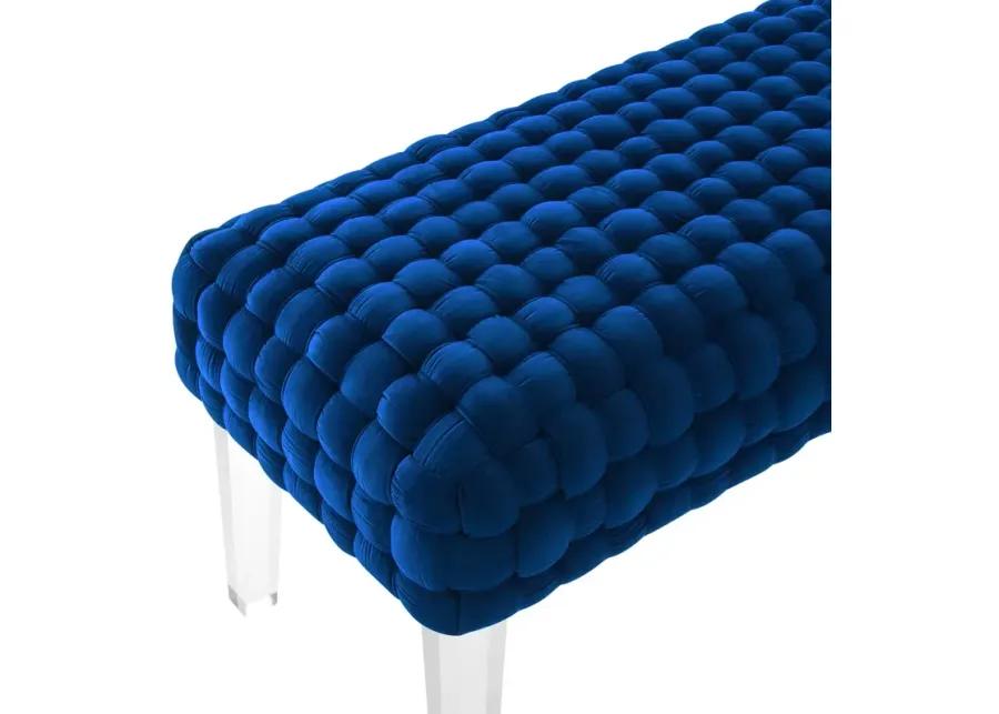 Prologue Woven Performance Velvet Ottoman