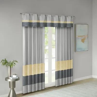 Madison Park Amherst Yellow Polyoni Pintuck Valance