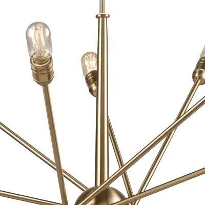 Delphine 38" Wide 14-Light Chandelier - Satin Brass