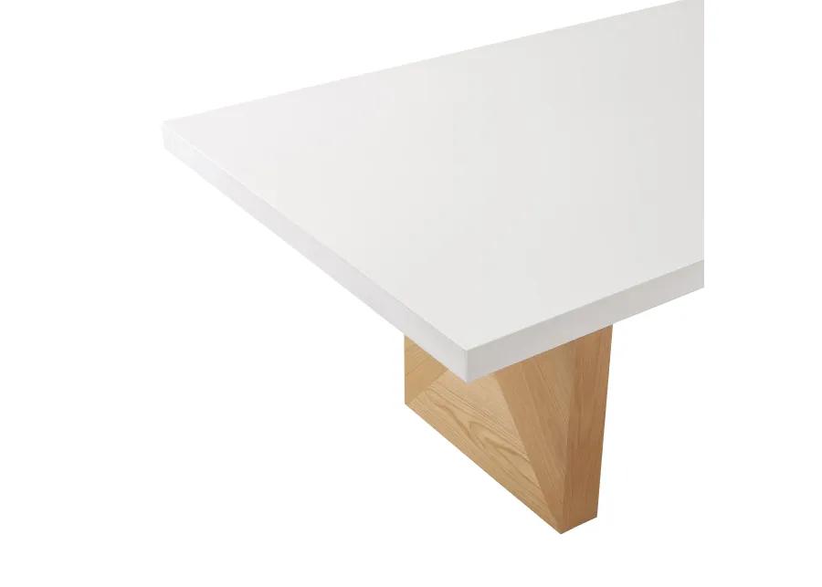 Madeline White Gloss and Natural Ash Dining Table