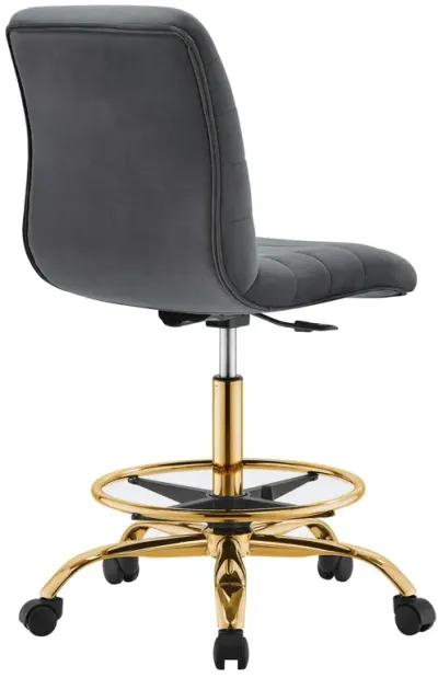 Ripple Armless Performance Velvet Drafting Chair