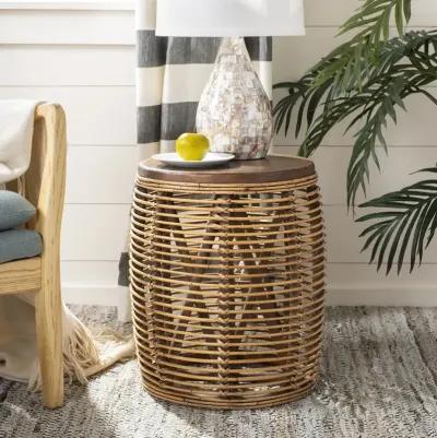 MAUI RATTAN DRUM STOOL TABLE