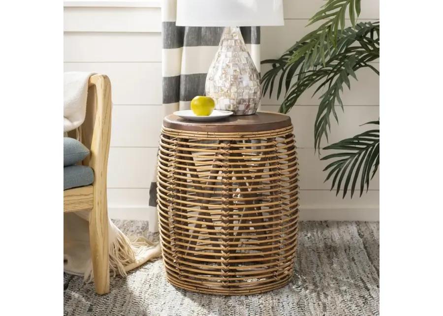 MAUI RATTAN DRUM STOOL TABLE