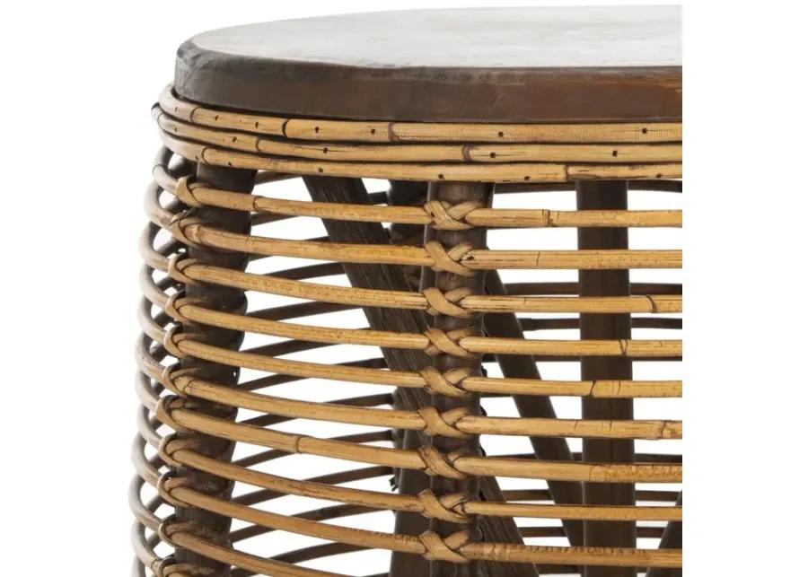 MAUI RATTAN DRUM STOOL TABLE