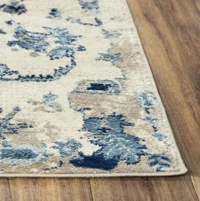 Palace Lt. Blue  Polypropylene  2'6"x7'3" Runner Rug