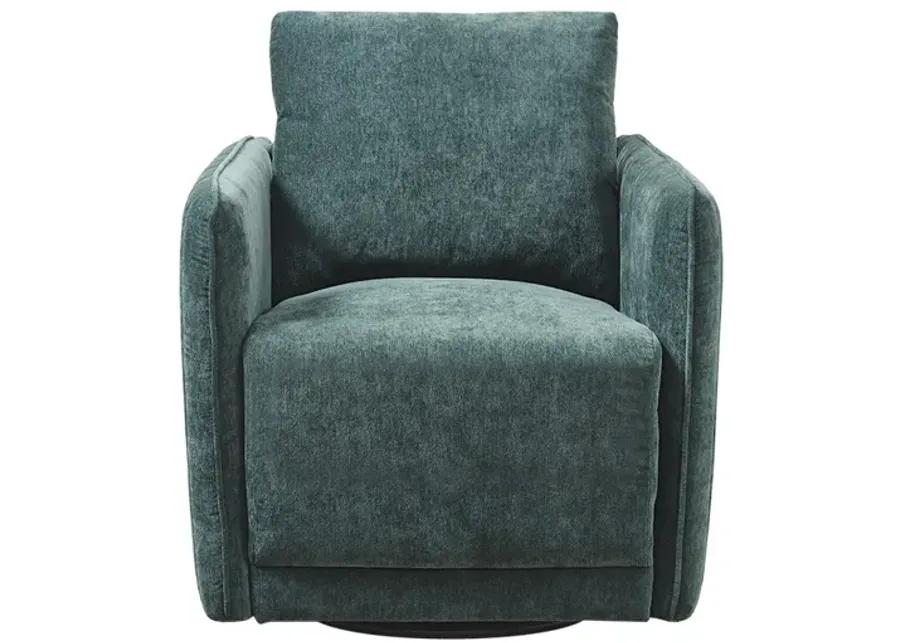 Madison Park Kaley Green Upholstered 360 Degree Swivel Chair