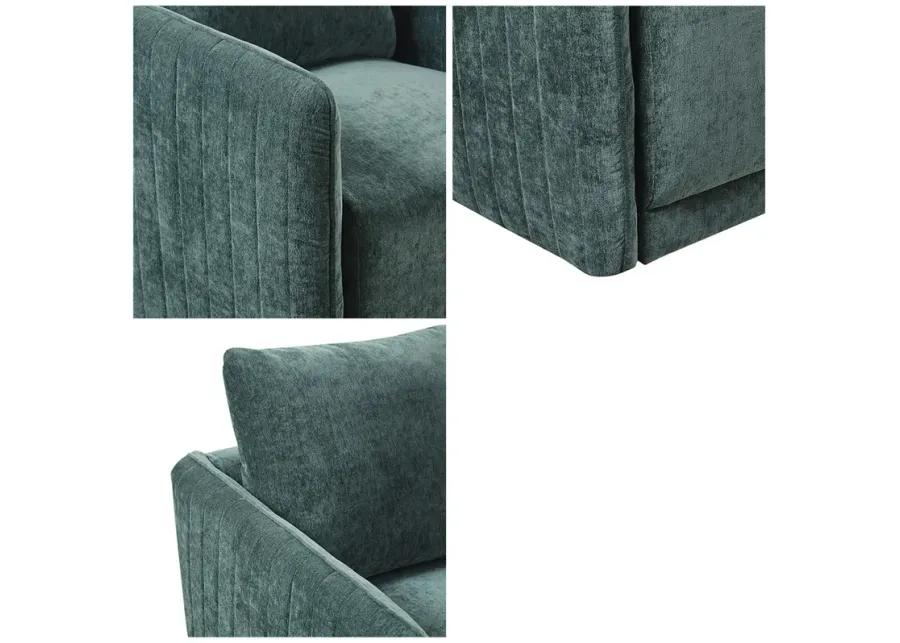 Madison Park Kaley Green Upholstered 360 Degree Swivel Chair