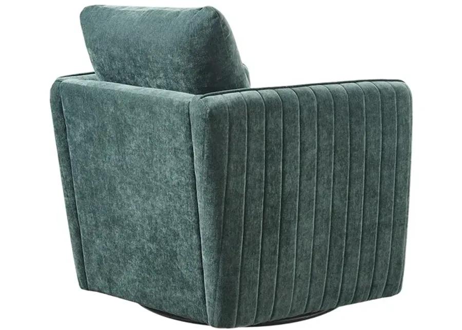 Madison Park Kaley Green Upholstered 360 Degree Swivel Chair