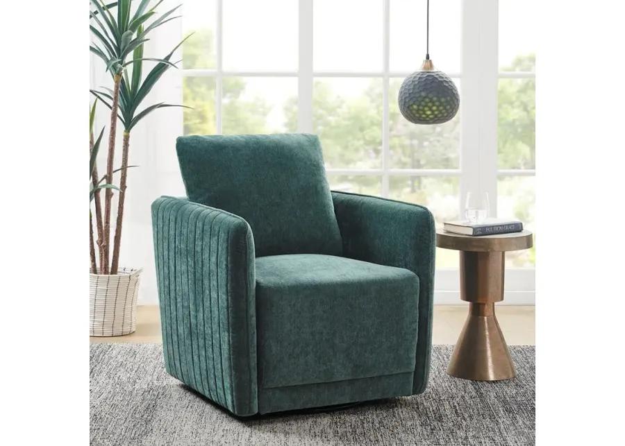 Madison Park Kaley Green Upholstered 360 Degree Swivel Chair