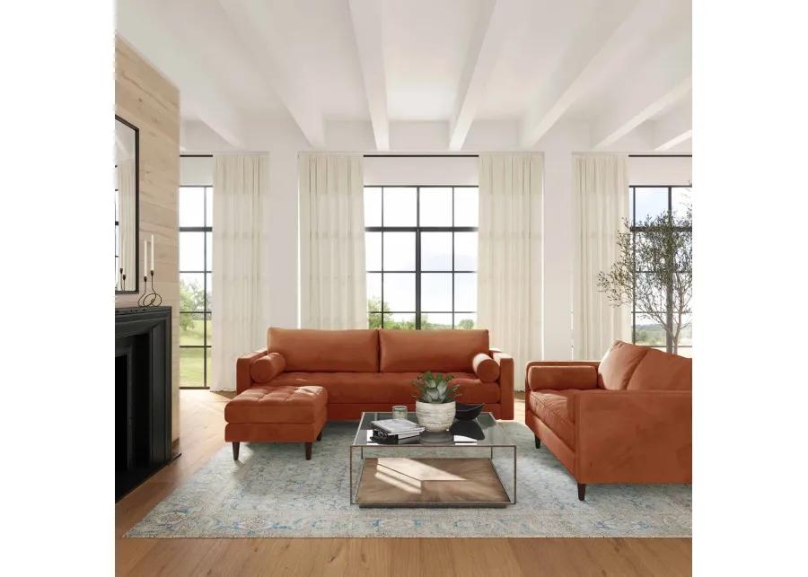 Cave Burnt Sienna Velvet Living Room Set