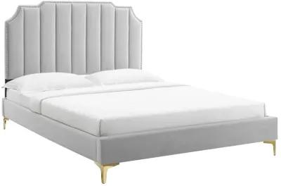 Colette King Performance Velvet Platform Bed