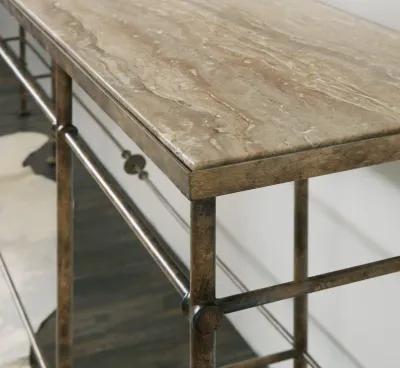 La Grange St James Metal and Stone Console