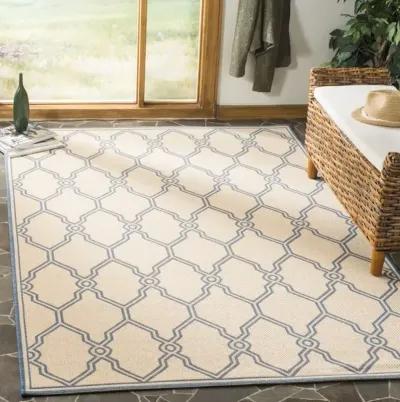 LINDEN 124 Collection LND124N-6SQ Cream / Blue 6'-7" X 6'-7" Square