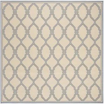 LINDEN 124 Collection LND124N-6SQ Cream / Blue 6'-7" X 6'-7" Square