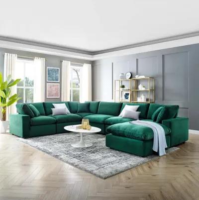 Commix Down Filled Overstuffed Performance Velvet 7-Piece Sectional Sofa