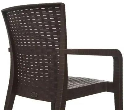 Alberta Set of 4 Stackable Armchair-Brown