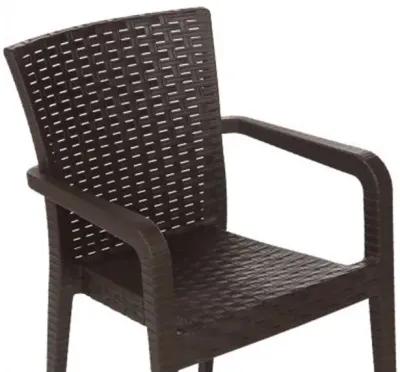 Alberta Set of 4 Stackable Armchair-Brown