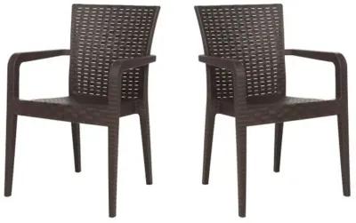 Alberta Set of 4 Stackable Armchair-Brown