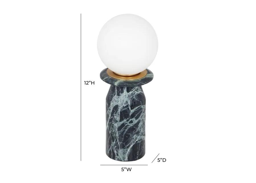 Globe Malachite Green Marble Lamp