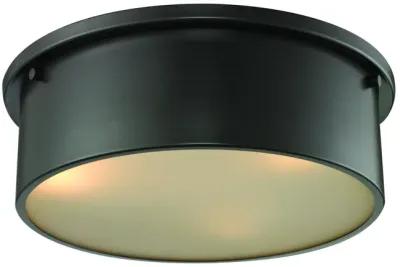 Simpson 14" Wide 3-Light Flush Mount - Oil Rubbed Bronze