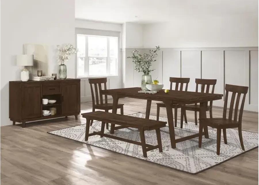 Reynolds Rectangular Dining Table Brown Oak