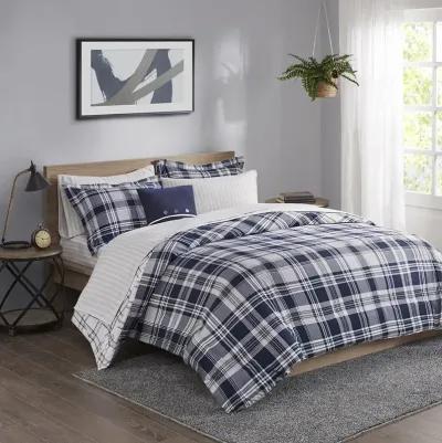 Madison Park Essentials Patrick Navy 6 Piece Comforter Set with Bed Sheets