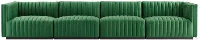 Conjure Channel Tufted Performance Velvet 4-Piece Sofa