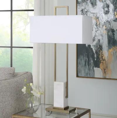 Column White Marble Table Lamp