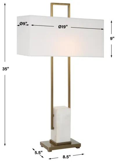 Column White Marble Table Lamp