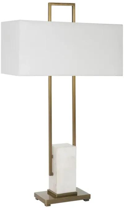 Column White Marble Table Lamp