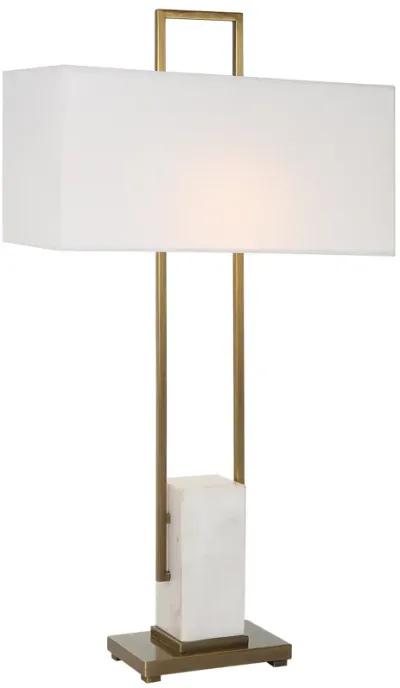 Column White Marble Table Lamp