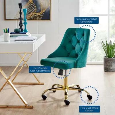 Distinct Tufted Swivel Performance Velvet Office Chair