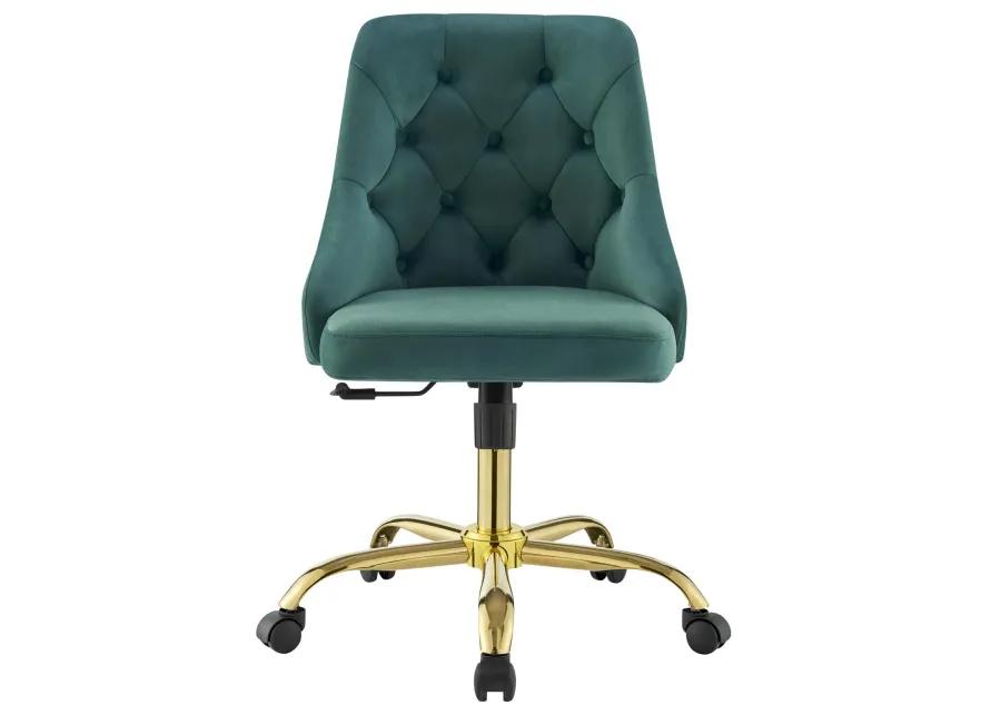 Distinct Tufted Swivel Performance Velvet Office Chair