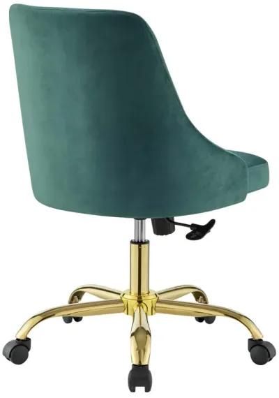 Distinct Tufted Swivel Performance Velvet Office Chair