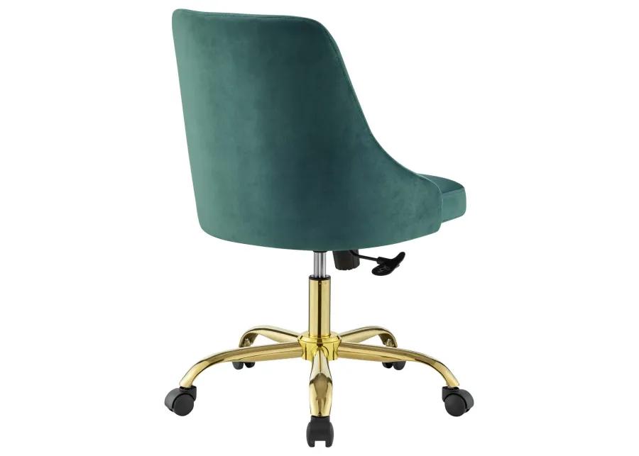 Distinct Tufted Swivel Performance Velvet Office Chair