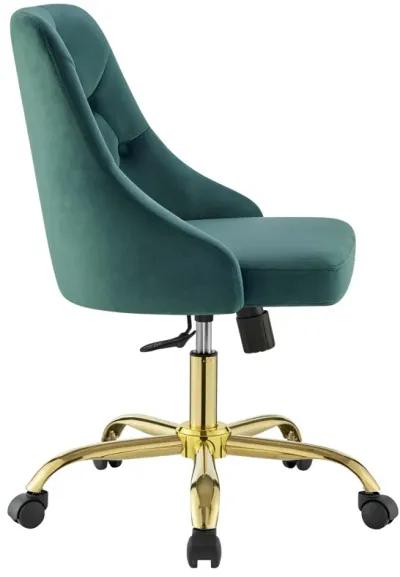 Distinct Tufted Swivel Performance Velvet Office Chair